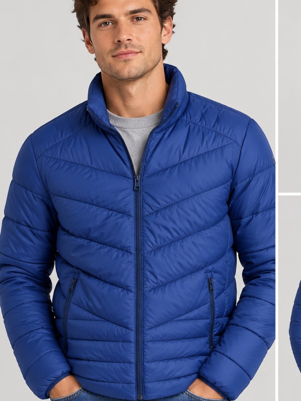 Jack & Jones Men's Royal Blue Quilted Puffer Jacket